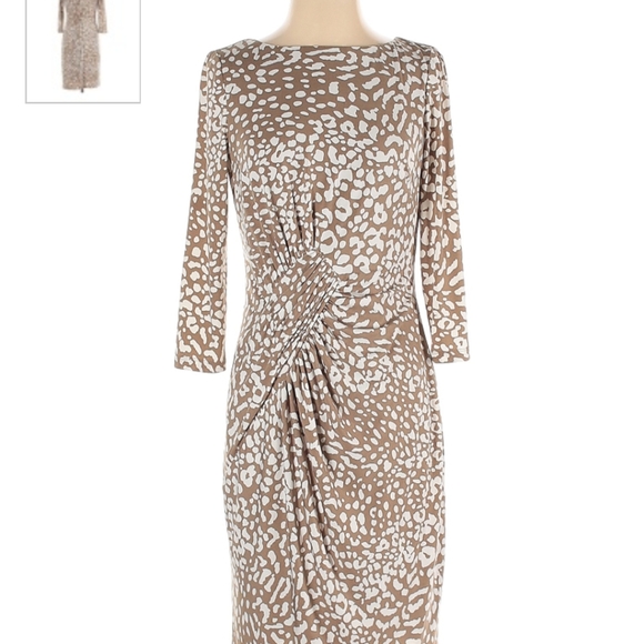 navy animal print dress